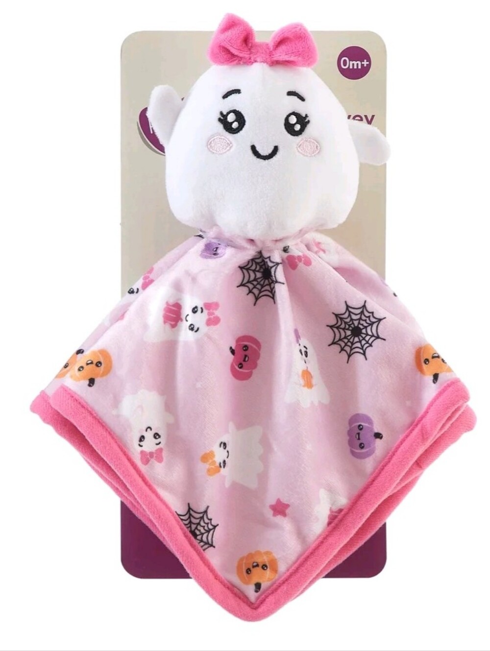 Parent's Choice Ghost Lovey Baby Security Blanket, 12" x 12", Pink